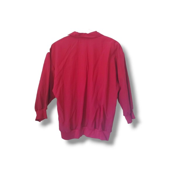 Vintage 80's Geometric Quarter Button Collared Pullover Top Sz L - Picture 12 of 14